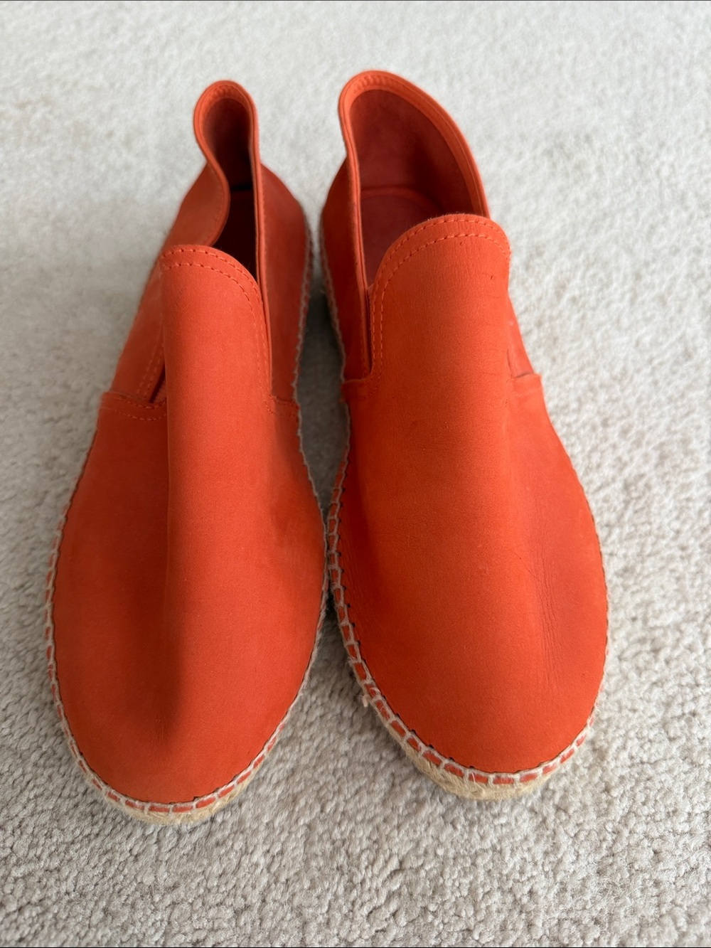 Lands' End leather Orange Slip-On Espadrilles